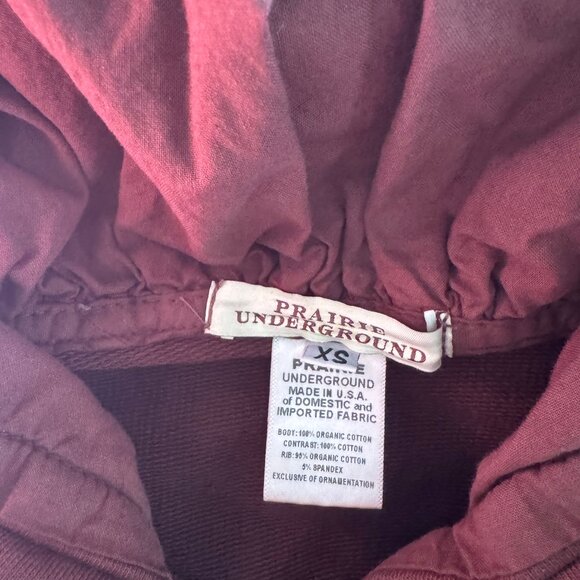 Prairie Underground cloak hoodie, dark berry colored, size XS - Picture 2 of 4